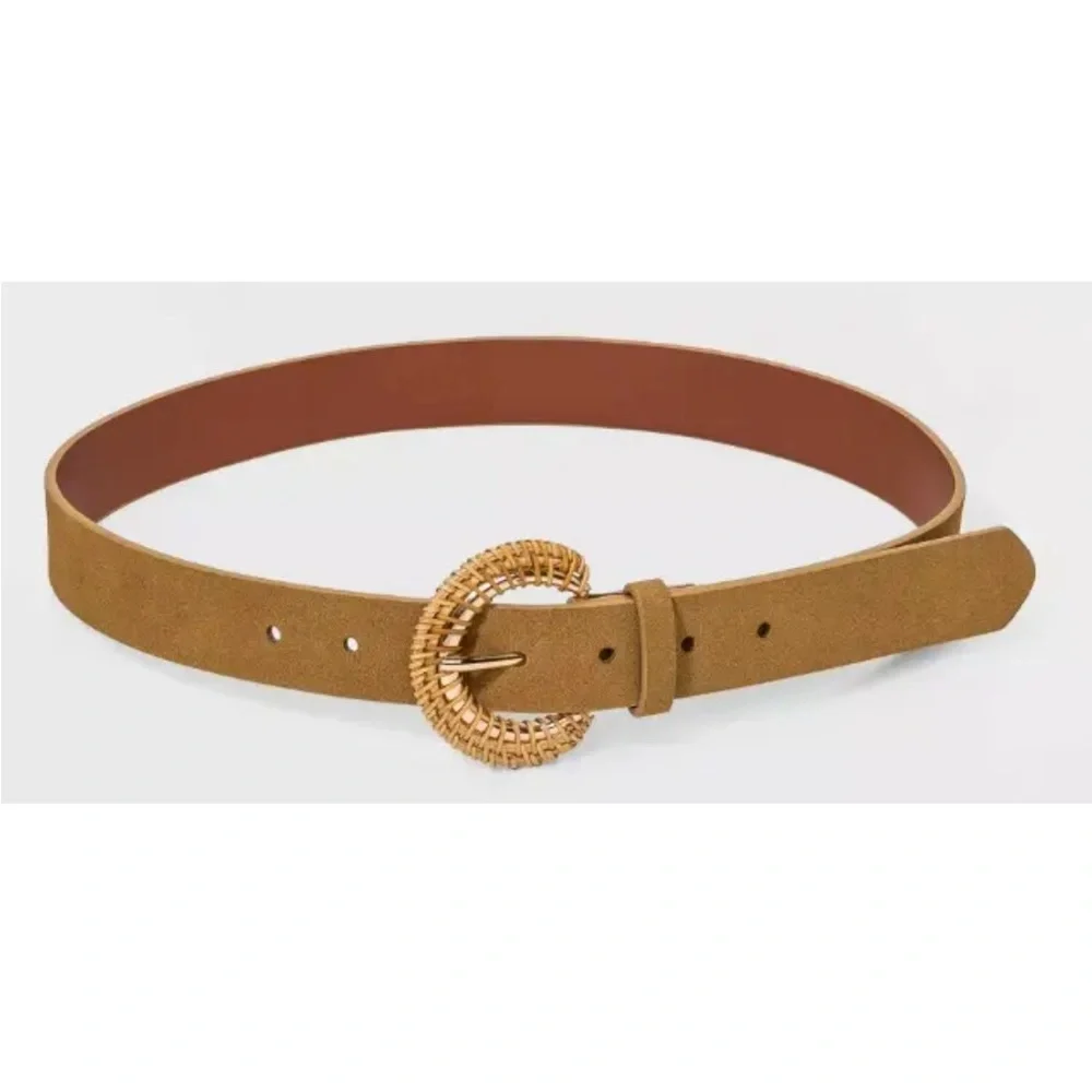 Rattan gold suede 2x belt size 18
